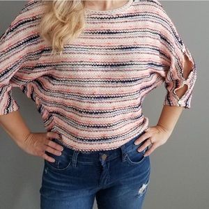 Anthropologie Postmark Sweater Button Sleeve